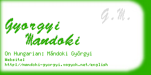 gyorgyi mandoki business card