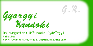 gyorgyi mandoki business card